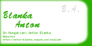 blanka anton business card